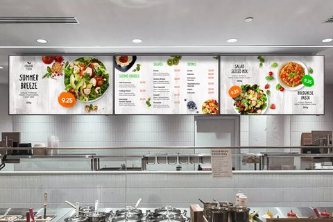 Digital menu board screens
